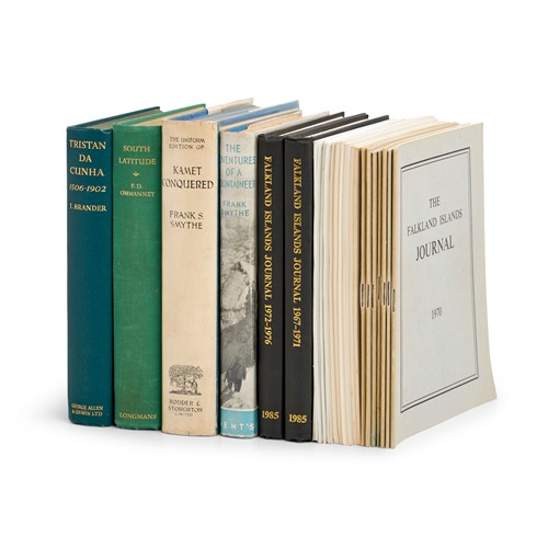 49 · BOOKS: A SMALL GROUP ON ASSORTED MOUNTAINEERING, EXPLORATION, AND RELATED INTEREST, TOGETHER WITH A COLLECTION OF THE FALKLAND ISLAN...