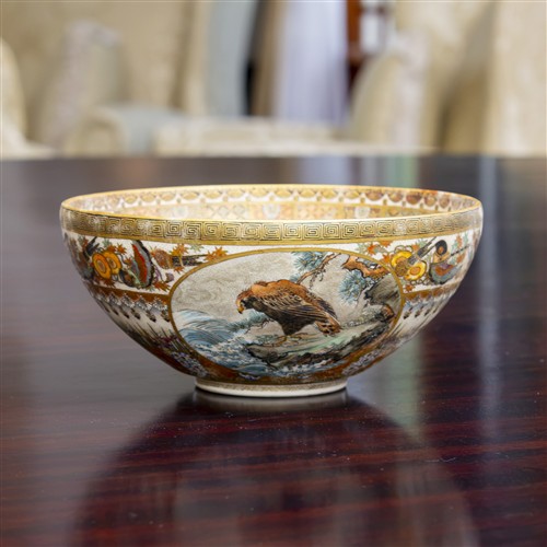 67 · A MEIJI PERIOD SATSUMA BOWL BY YOZAN