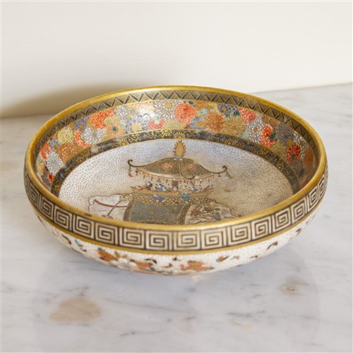 40 · A MEIJI PERIOD SATSUMA BOWL BY SHOZAN