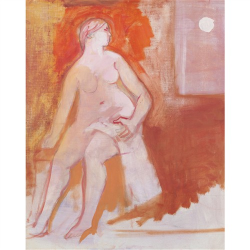 88 · CONSTANCE STOKES (1906-1991) Seated Nude c.1980 oil on canvas on board 55 x 44.5cm