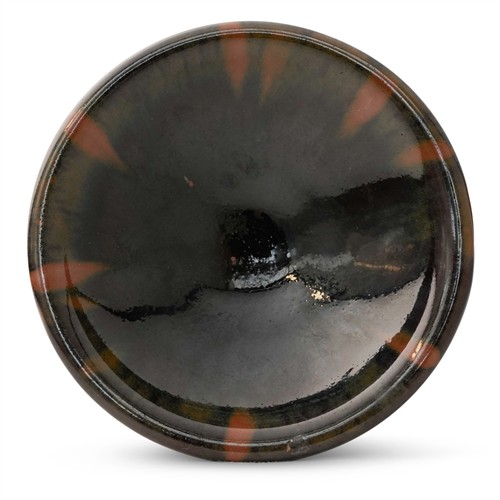 70 · A RARE CHINESE YAOZHOU DARK- GLAZED WITH IRON DECORATED CONICAL BOWL, JIN DYNASTY (1115-1234)