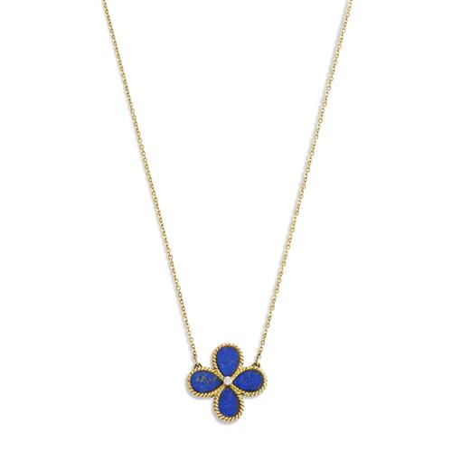30 · 14CT GOLD, DIAMOND AND LAPIS LAZULI PENDANT