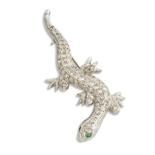 18ct White Gold And Diamond Brooch