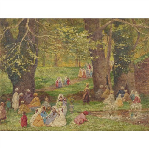 68 · EDITH MUNNINGS (New Zealander, 1867-1939) Nishat Garden, Kashmir c.1930 oil on canvas 29 x 39.5cm