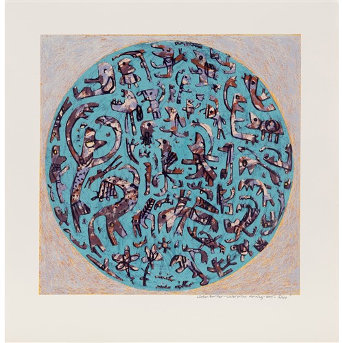71 · CLINTON BARKER (born 1978) Caterpillar Morning 2015 screenprint, ed. 2/44 44 x 44cm (image); 58 x 57cm (sheet)