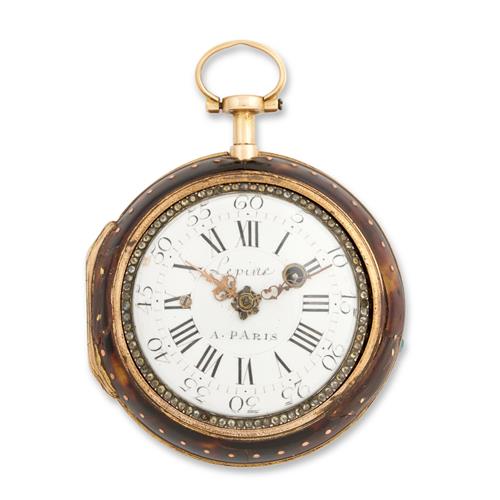 L'Epine A Paris A Continental Gold Quarter Repeating Verge Watch With Enamel Portrait Miniature Circa 1770