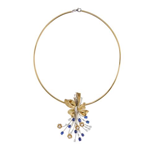 22 · SAPPHIRE AND DIAMOND NECKLACE