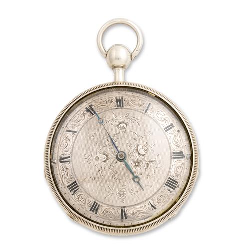 A French Silver Quarter Repeating Openface Pocketwatch Circa 1810