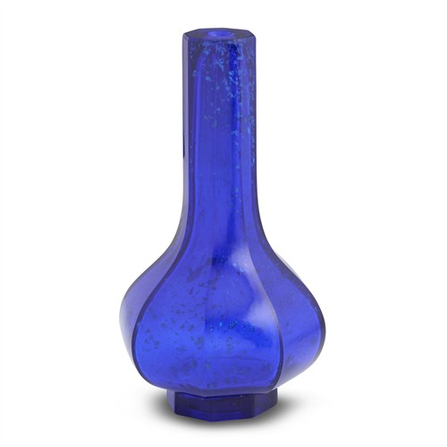 A Chinese Blue And Gold Flake Glass Vase, Qianlong Mark