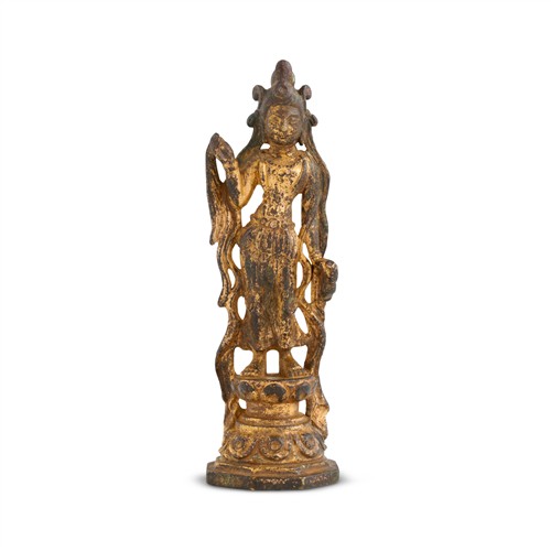 95 · A FINE CHINESE GILT-BRONZE FIGURE OF A BODHISATTVA, TANG DYNASTY (AD 618-907)