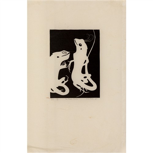 ERIC THAKE (1904-1982) The Plume Hunter 1951-1968 linocut, ed. 149/150 20 x 14.5cm (image); 46 x 30cm (sheet)