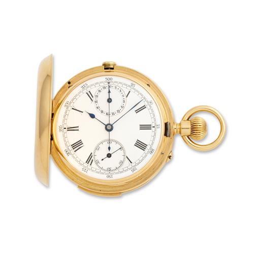 J. A. Lund Glasgow An 18ct Gold Minute Repeating Chronograph Pocketwatch Circa 1890