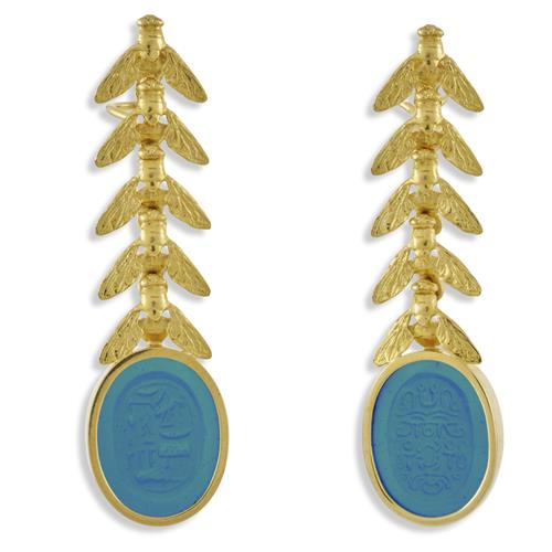 227 · TONY WHITE PAIR OF GLASS INTAGLIO EARRINGS Property of a Private New South Wales Collector