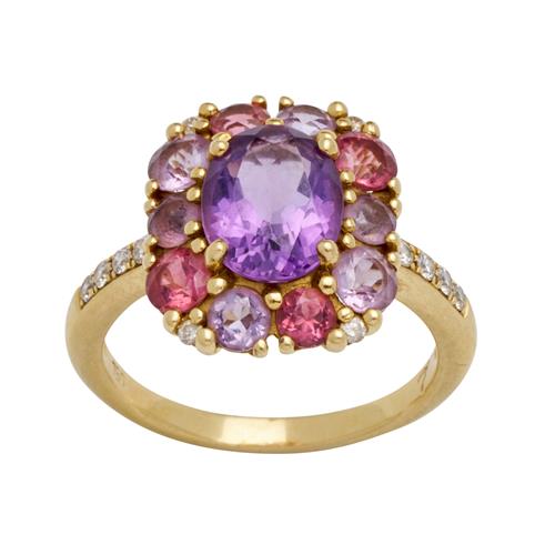 Isabelle Langlois Amethyst, Tourmaline And Diamond Ring