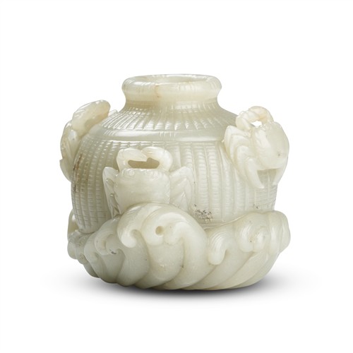 A Chinese Pale White Jade Jar, Qing Dynasty, 19th Century