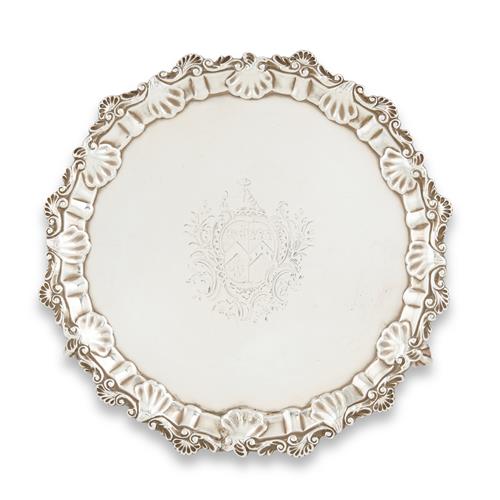 56 · A GEORGE III STERLING SILVER TRAY Ebenezer Coker, London, 1764