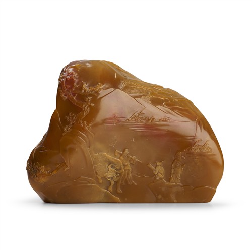 A Chinese Yellow Soapstone Boulder