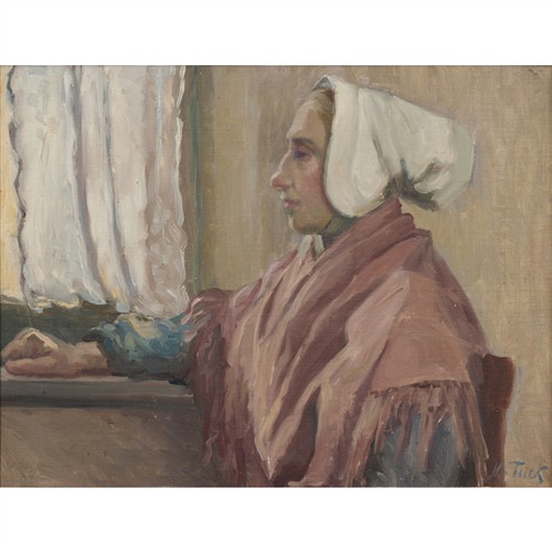 19 · MARIE ANNE TUCK (1866-1947) Breton Woman c.1910 oil canvas on board 45 x 58.5cm