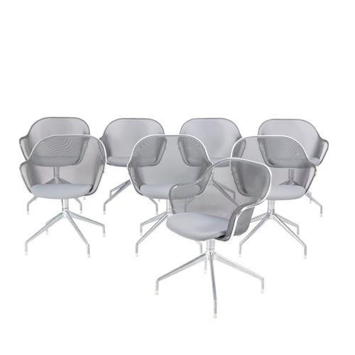 Antonio Citterio Eight 'Iuta' Swivel Chairs For B&B Italia