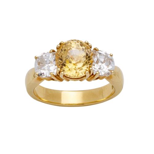 Yellow Sapphire And Moissanite Ring