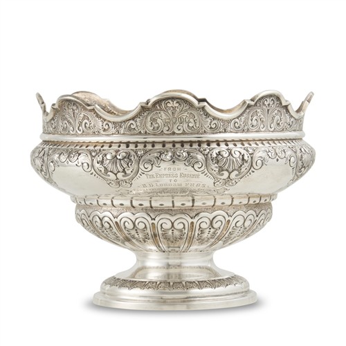 69 · A VICTORIAN STERLING SILVER MONTEITH, PRESENTED BY THE EMPRESS EUGÉNIE DE MONTIJO Sibray, Hall, & Co. (Frederick Sibray & Job Frank...