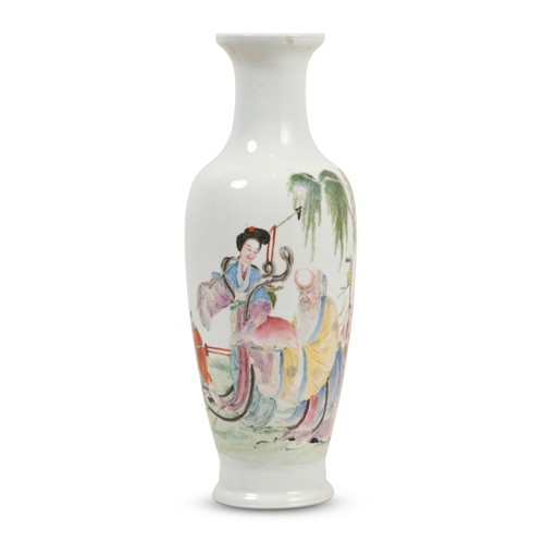 54 · A CHINESE POLYCHROME-DECORATED PORCELAIN VASE 20th century Please see important information below regarding collection of lots in th...