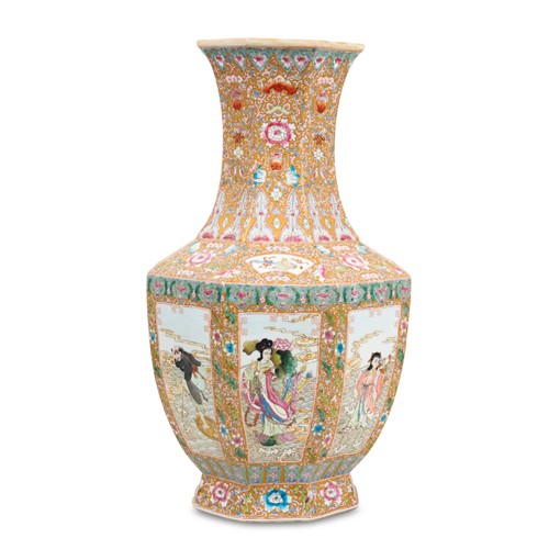 55 · A LARGE CHINESE POLYCHROME-DECORATED PORCELAIN VASE Please see important information below regarding collection of lots in this auct...
