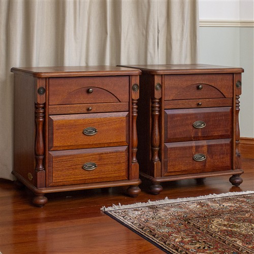 15 · A PAIR OF TIMBER BEDSIDE TABLES BY WENTWORTH