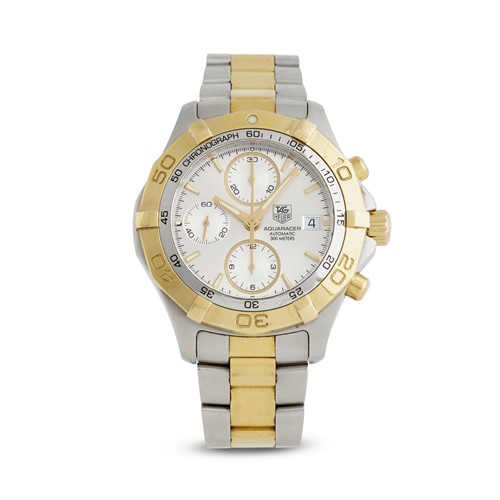 47 · TAG HEUER AQUARACER REF CAF2120 A TWO-TONE STAINLESS STEEL CHRONOGRAPH BRACELET WATCH WITH DATE CIRCA 2008