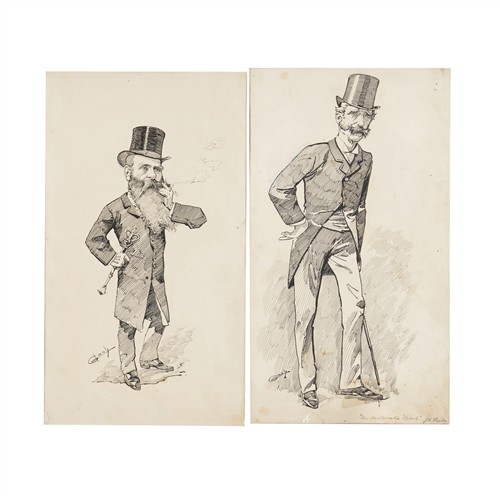 'GASH' (working in Melboune late 19th century) Two full-length caricatures: J.A. Panton ('An Aristocratic Beak') and Matthew Henry