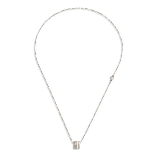 85 · BOUCHERON 18CT WHITE GOLD, ENAMEL AND DIAMOND QUATRE NECKLACE