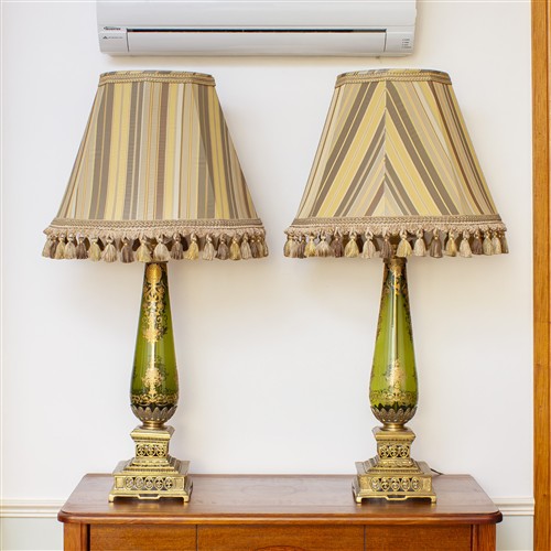 1 · A PAIR OF VENETIAN STYLE TABLE LAMPS