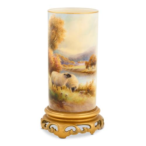 A Royal Worcester Porcelain Spill Vase Decorated By Harry Davis Shape 6/161, Date Cipher For 1924