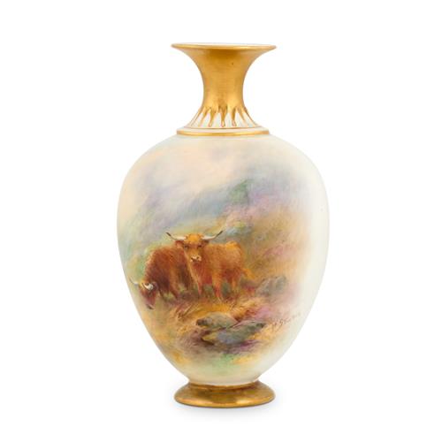 A Royal Worcester Vase Decorated By Harry Stinton Shape 302h, Date Cipher For 1931