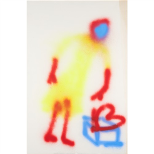 SIDNEY NOLAN (1917-1992) (Woman and Love Heart) c.1982 spray enamel on paper 122 x 80cm