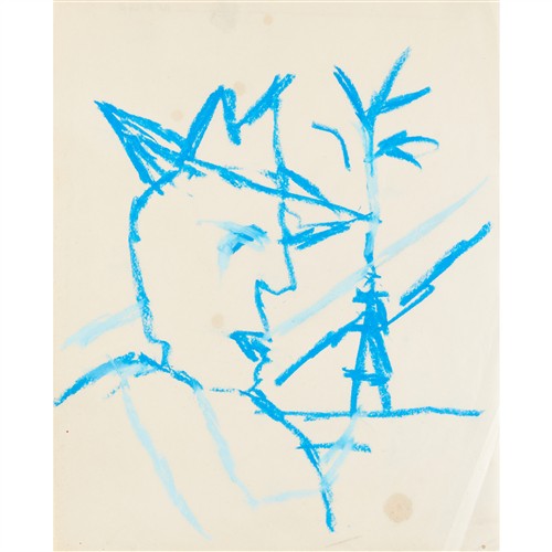 SIDNEY NOLAN (1917-1992) (Outback Man) crayon on paper 25 x 20cm