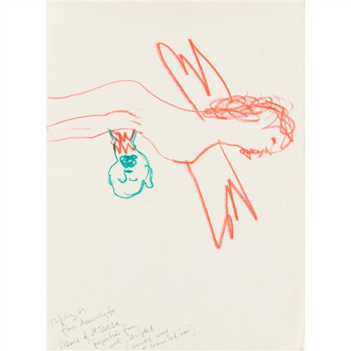 78 · SIDNEY NOLAN (1917-1992) Visions of St Teresa 1967 crayon on paper 30 x 28cm