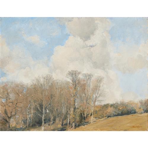 TOM ROBERTS (1856-1931) Copse in Winter c.1910 oil on canvas on wood panel 35 x 45cm