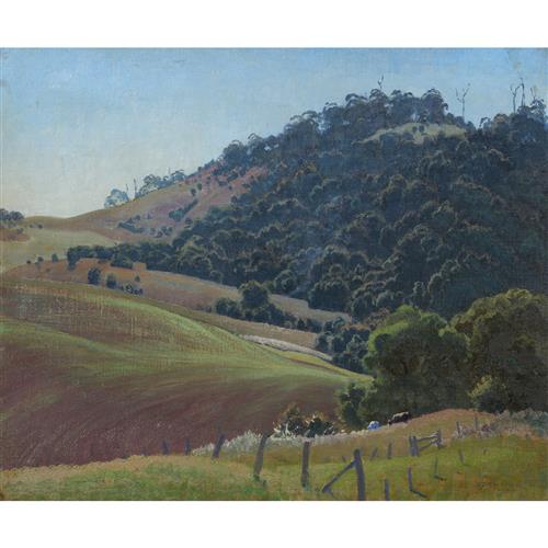 ELIOTH GRUNER (1882-1939) The New Crop 1932 oil on canvas on board 36.5 x 44.5cm