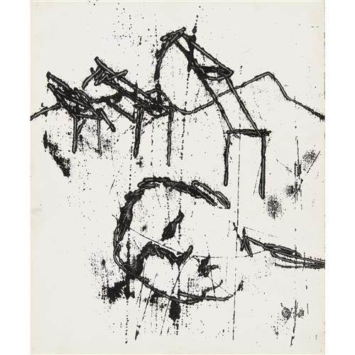 61 · SIDNEY NOLAN (1917-1992) Lowell: Imitations 1965 Transfer drawing 30.5 x 25.5cm
