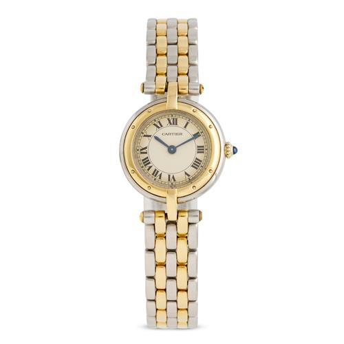 Cartier Panthere Vendome A Lady'S Stainless Steel And Gold Bracelet Watch 1990s