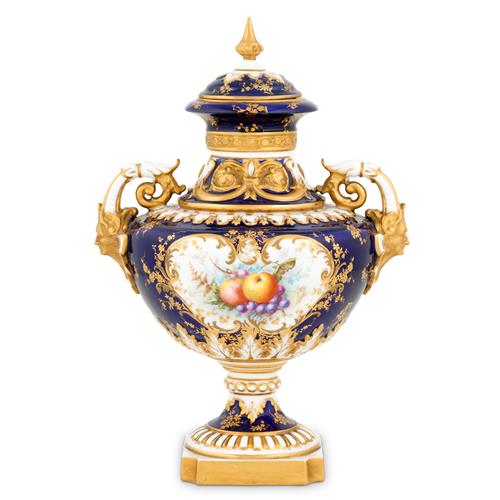 A Royal Worcester Porcelain Covered Vase Decorated By William Hawkins Shape 1572, Date Cipher For 1901