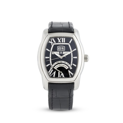 45 · 45URICE LACROIX MASTERPIECE REF MP6119 A STAINLESS STEEL WRIST WATCH WITH DATE AND RETROGRADE DAY CIRCA 2005