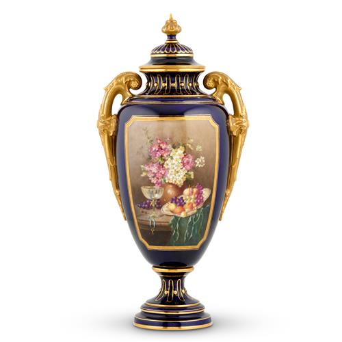 A Royal Worcester Porcelain Covered Vase Decorated By William Hawkins Shape 2354, Date Cipher For 1916