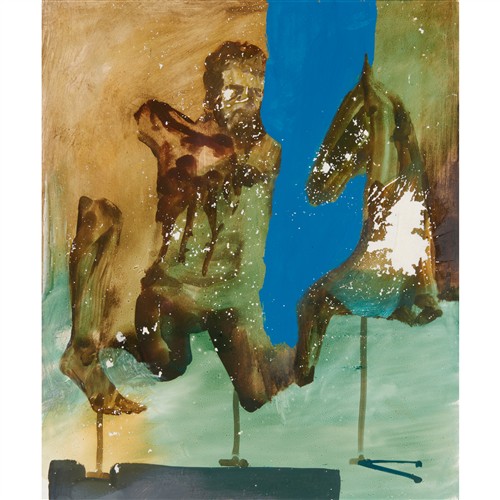 90 · SIDNEY NOLAN (1917-1992) (Classical Sculpture, Greece) c.1956 mixed media on paper 30.5 x 25.5cm