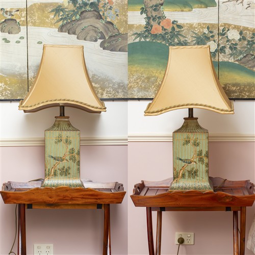 A PAIR OF TROMPE L'OEIL TABLE LAMPS