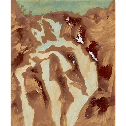 68 · SIDNEY NOLAN (1917-1992) Waterfall 1952 mixed media on paper 30.5 x 25.5cm