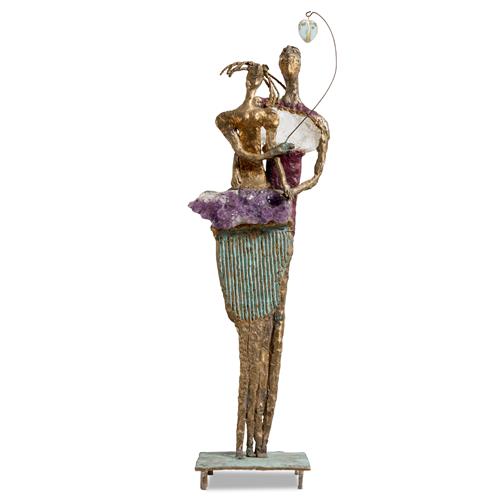 55 · ELISABETH BRAINOS (French, born 1949) Ma Plus Belle Histoire d’Amour 2022 bronze and crystals on metal 82 x 19.5 x 19cm