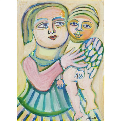 MIRKA MORA (1928-2018) To Love an Angel 1986 gouache on paper 37.5 x 27cm