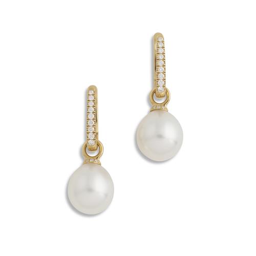 Paspaley, Pair Of 18ct Gold, Diamond And South Sea Pearl Earrings